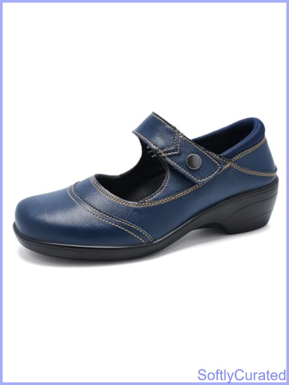 Mary Janes Women Arch Support Round Toe Ankle Strap Memory Foam Dress Shoes